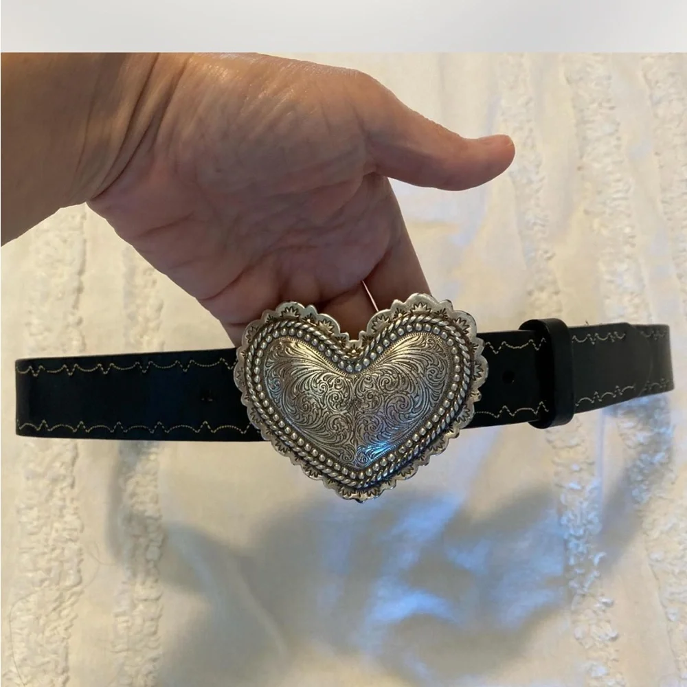 Brighton Silver Heart Belt Buckle